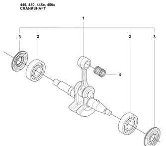 Crankshaft Diagram and Parts List for 450E 2009-02 Husqvarna Chainsaw
