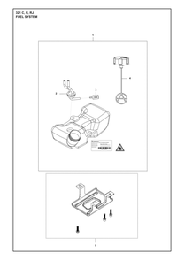 Fuel System Diagram and Parts List for 321C  Husqvarna Trimmer