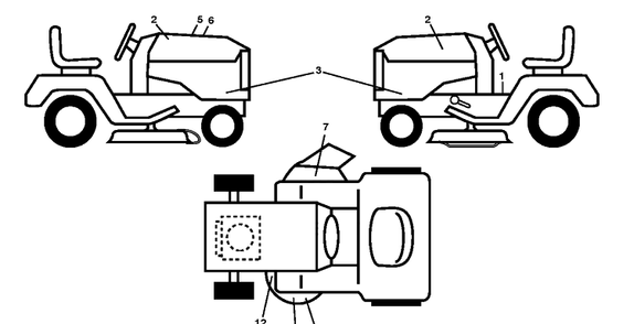Decals Diagram and Parts List for YTH22K54 (96043025500)(2017-10) Husqvarna Lawn Tractor