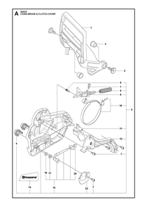 Chain Brake And Clutch Cover Diagram and Parts List for 550XPG  Husqvarna Chainsaw