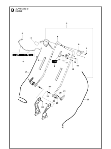 Handle Diagram and Parts List for LC353VI Classic Husqvarna Lawn Mower