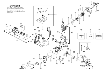 Engine Diagram and Parts List for 128RJ  Husqvarna Brush Cutter