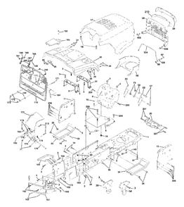 Chassis And Enclosures Diagram and Parts List for CT130 (954170017-D)(2001-08) Husqvarna Lawn Tractor