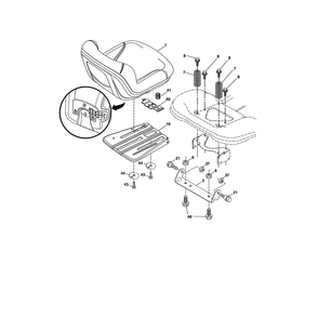 Seat Diagram and Parts List for LGT2654-96045004700  Husqvarna Lawn Tractor