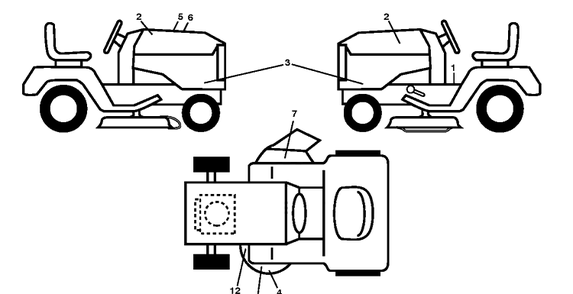 Decals Diagram and Parts List for YTH24K48D (96043029700)(2018-08) Husqvarna Lawn Tractor