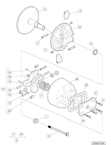 Drive Clutch - Diesel Vehicles Diagram and Parts List for HUV4421GXP 2009 Husqvarna Lawn Tractor