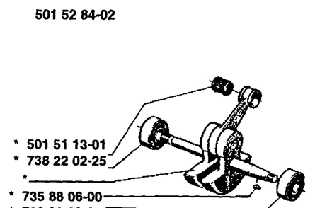 Crankshaft Assembly Diagram and Parts List for 61 1989-02 Husqvarna Chainsaw