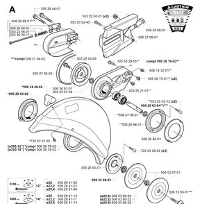 Cutting Arm And Blade Guard Diagram and Parts List for 371K 2002-01 Husqvarna Lawn Tractor Accessories