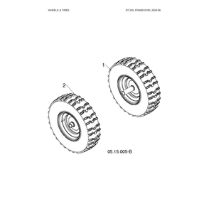 Wheels & Tires Diagram and Parts List for 970528802  Husqvarna Snow Blower