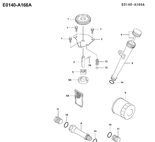 Oil Filter Diagram and Parts List for FH451V 2001-03 Husqvarna Engine