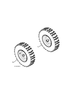Wheels And Tires Diagram and Parts List for 15530SBLS 2009-08 Husqvarna Snow Blower