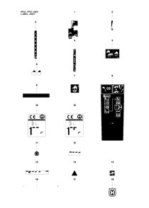 Decals Diagram and Parts List for PF21 (965192401)(2010-07) Husqvarna Lawn Tractor