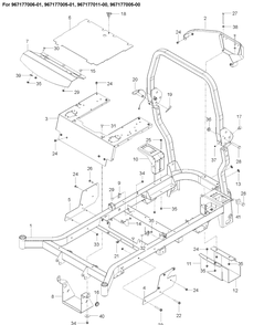Frame Diagram and Parts List for M-ZT52  Husqvarna Lawn Mower