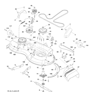 Mower Deck Diagram and Parts List for 2246LS (96043007600)(2008-12) Husqvarna Lawn Mower