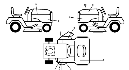 Decals Diagram and Parts List for TS354XD (96043032100)(2019-09) Husqvarna Lawn Tractor