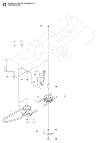 Transmission Diagram and Parts List for R175 (966828501)(2008-05) Husqvarna Lawn Tractor