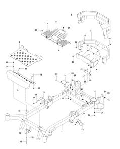 Frame Diagram and Parts List for P-ZT26BF (96661370102)(2012-06) Husqvarna Lawn Mower