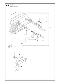 Clutch Cover Diagram and Parts List for 576XP-576XPG 576 XP W - 576 XP GW Husqvarna Chainsaw