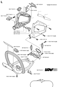 Handle And Controls Diagram and Parts List for 326HD75 (X-SERIES)(20030100001-20062700000) Husqvarna Hedge Trimmer