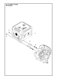 Exhaust Diagram and Parts List for HH389OB (970505901)(2021-01) Husqvarna Engine