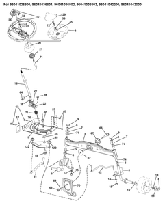 Steering Diagram and Parts List for TS142 2020 Husqvarna Lawn Tractor