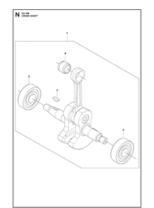 Crankshaft Diagram and Parts List for 531RB  Husqvarna Brush Cutter