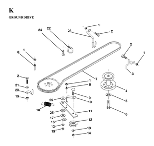 Drive Diagram and Parts List for LT125 (954170002-A)(1997-03) Husqvarna Lawn Tractor