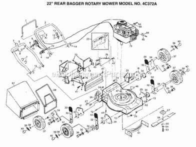 Page A Diagram and Parts List for 4C372A 1999 And Before Husqvarna Lawn Mower