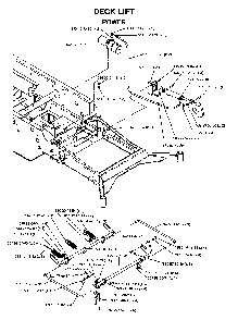 Mower Lift / Deck Lift Diagram and Parts List for BZ34C (968999316)(2006-04) Husqvarna Lawn Tractor