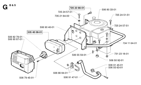 Engine Diagram and Parts List for R13 2002-02 Husqvarna Lawn Tractor