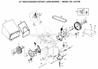 Page B Diagram and Parts List for 4C472B 1999 And Before Husqvarna Lawn Mower