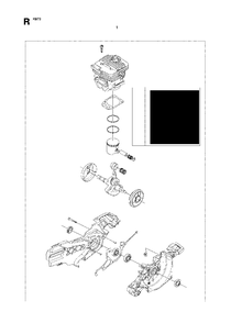 Short Block Diagram and Parts List for K970 (575697201 & Above)(2010-05) Husqvarna Circular Saw