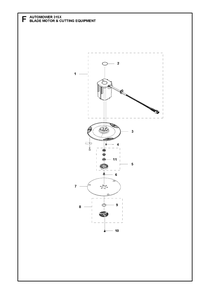 Blade Motor And Cutting Equipment Diagram and Parts List for 315X 2018 Husqvarna Lawn Mower