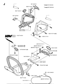 Handle And Controls Diagram and Parts List for 123HD60 20061000001-20070500000 Husqvarna Hedge Trimmer