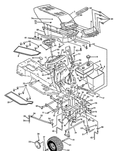 Hood/Front End Diagram and Parts List for 4125G 1991-01 Husqvarna Lawn Mower