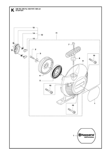 Starter Diagram and Parts List for 535RJ  Husqvarna Brush Cutter