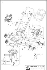 Product Complete 9 Diagram and Parts List for LC18  Husqvarna Lawn Mower