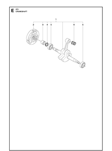 Crankshaft 4 Diagram and Parts List for 372XP XPG Husqvarna Chainsaw