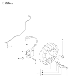 Electrical Diagram and Parts List for 272XP 20091400001-20163200000 Husqvarna Chainsaw