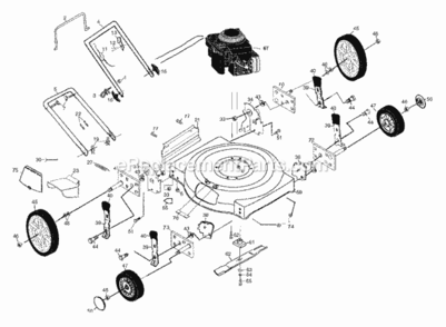 Part Location Diagram of 532170374 Husqvarna Wheel Bracket Support (Right)