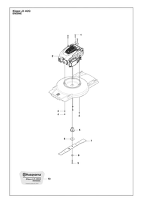 Engine Diagram and Parts List for KLIPPOLB442Q  Husqvarna Lawn Mower