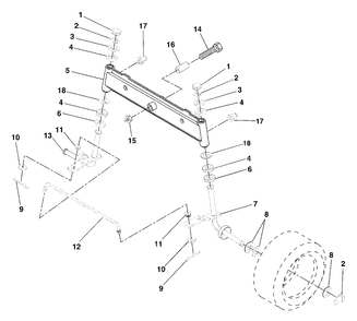 Front Axle Diagram and Parts List for LT125 (954170001-B)(1996-10) Husqvarna Lawn Tractor