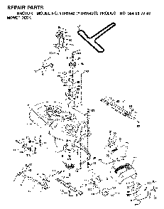 Mower Deck / Cutting Deck Diagram and Parts List for YTH1542C (954567048)(2001-04) Husqvarna Lawn Tractor