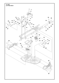 Mower Deck / Cutting Deck Diagram and Parts List for TC220T  Husqvarna Lawn Tractor