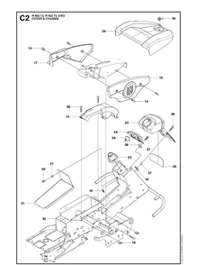 Part Location Diagram of 502298302 Husqvarna Chassis