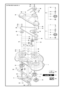 94cm Cutting Deck Diagram and Parts List for 94R300  Husqvarna Lawn Tractor Accessories