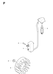 Ignition System Diagram and Parts List for 241RJ  Husqvarna Brush Cutter