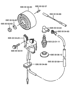 Ignition And Flywheel Diagram and Parts List for 155BT 1998-10 Husqvarna Leaf Blower / Vacuum