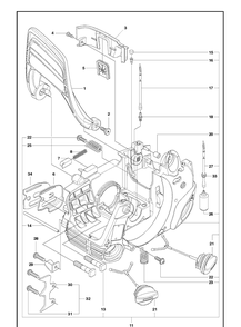 Fuel Tank And Handle 2 Diagram and Parts List for 236E 20101400001-20180500001 Husqvarna Chainsaw
