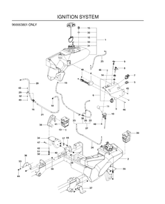 Ignition System Diagram and Parts List for P-ZT4822FSCARB (966663801)(2010-11) Husqvarna Lawn Mower